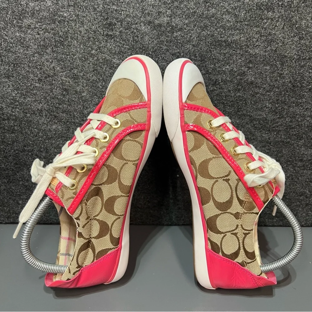 Coach Barrett Signature Brown Canvas Sneakers Women’s Size 8.5 - Picture 11 of 14